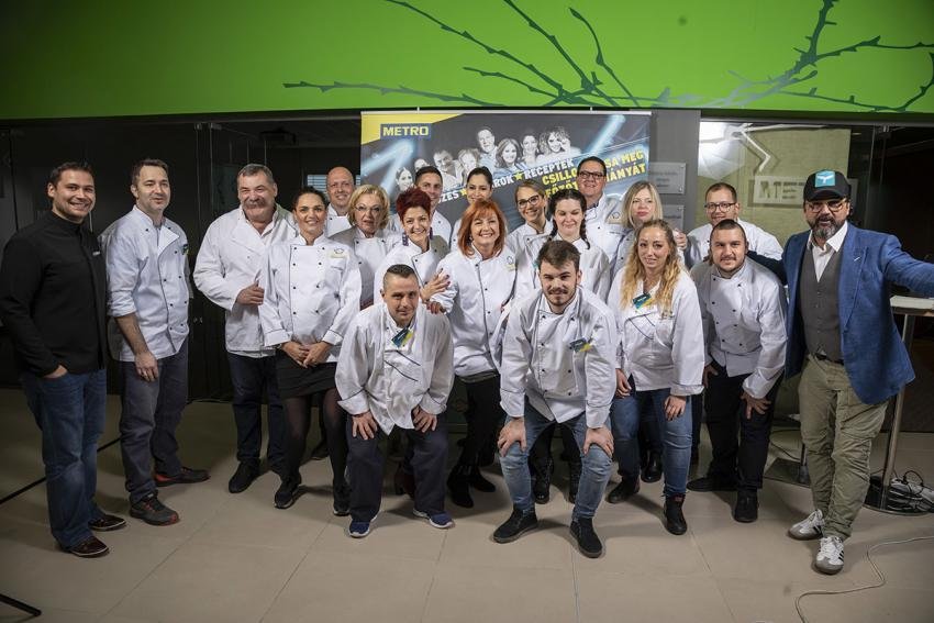 Versenyfőzés: Csapatfotó a főzés résztvevőiről a METRO Gasztroakadémián